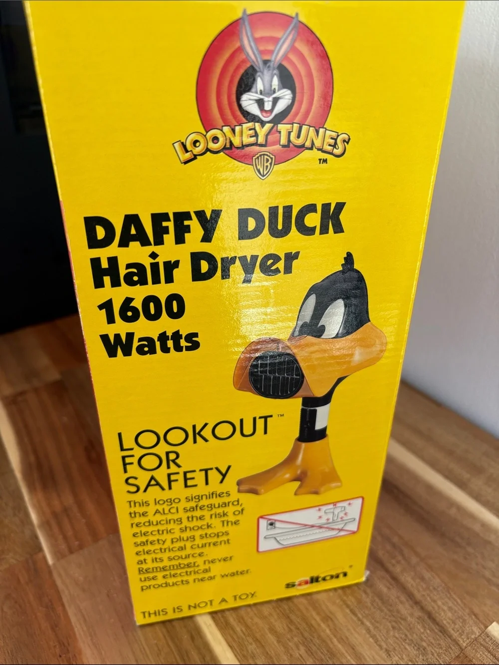 Vintage 1999 Looney Tunes Daffy Duck Hair Dryer — Yellow